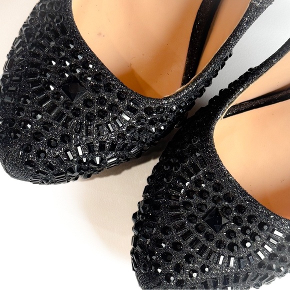 Lauren Lorraine beaded/ jeweled black platform heels ❤️ - Picture 4 of 8